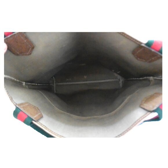 vtg 80s GUCCI Shopper Tote bag GG logo print canvas - Picture 10 of 12